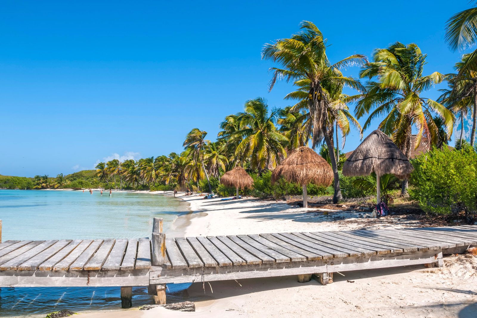 Andador de madera hacia la playa de Isla Contoy